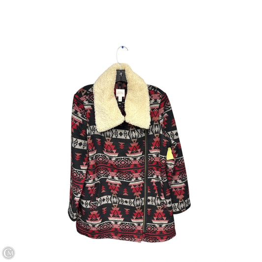 Jacket Other By Sun & Shadow In Black & Red, Size: Xl