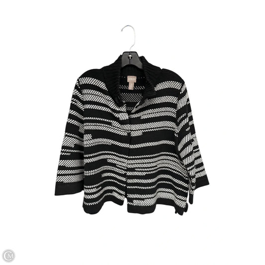 Cardigan By Chicos In Black & White, Size: L