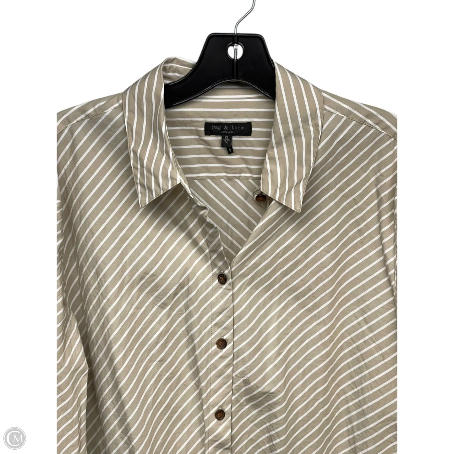 Top Long Sleeve By Rag And Bone In Cream & White, Size: Xl