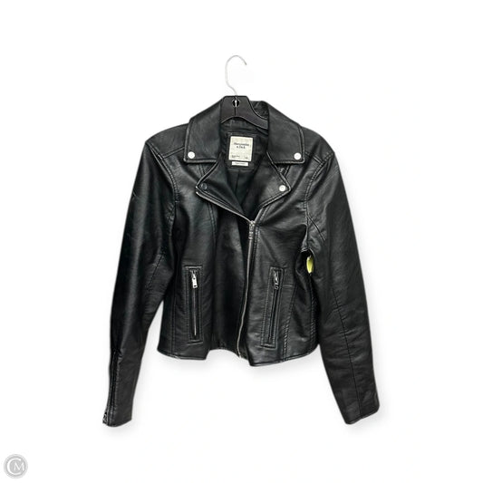 Jacket Moto By Abercrombie And Fitch In Black, Size: L