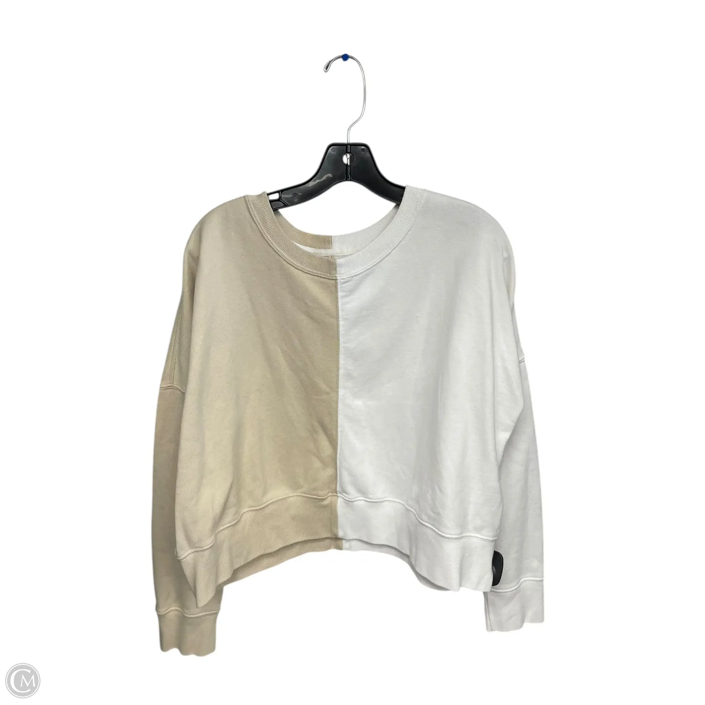 Sweatshirt Crewneck By Abercrombie And Fitch In Tan & White, Size: Xl