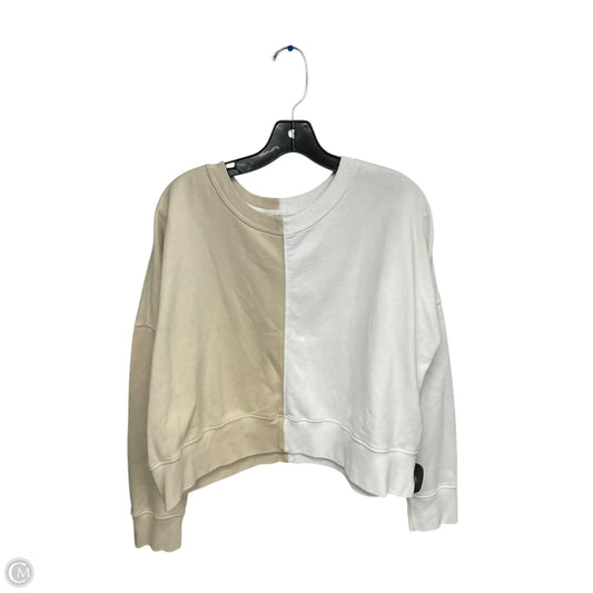 Sweatshirt Crewneck By Abercrombie And Fitch In Tan & White, Size: Xl
