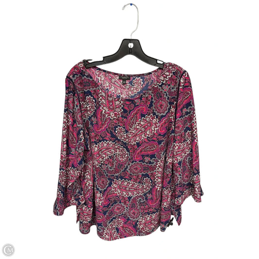 Top 3/4 Sleeve By Talbots In Purple, Size: 2x