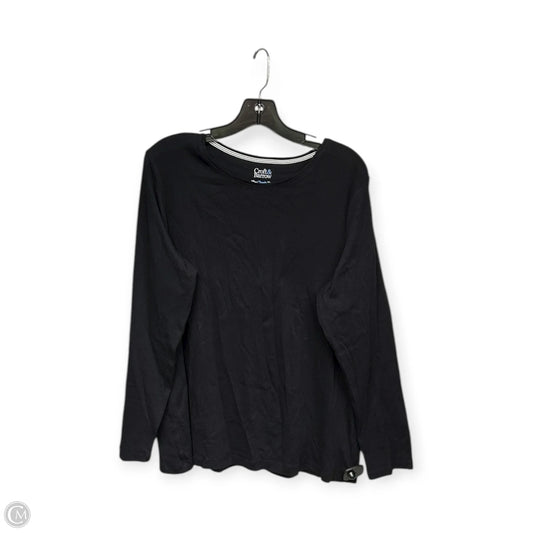 Top Long Sleeve Basic By Croft And Barrow In Black, Size: Xxl