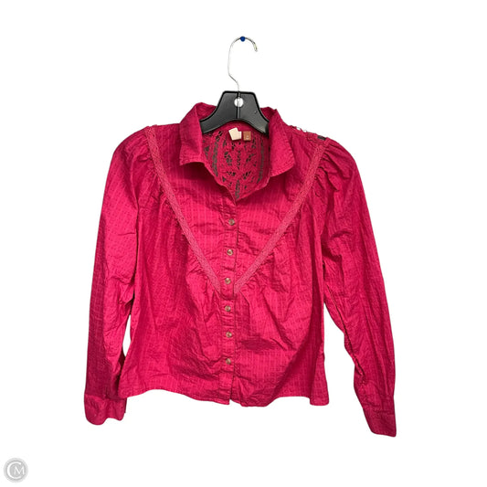Top Long Sleeve By Pilcro In Pink, Size: Xs