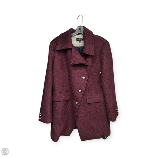 Coat Peacoat By Laura Ashley In Maroon, Size: Xl
