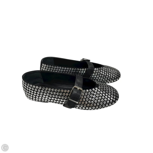 Shoes Flats By Schutz In Black & Silver, Size: 6.5