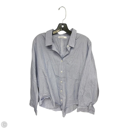 Top Long Sleeve By Stateside In Blue & White, Size: L