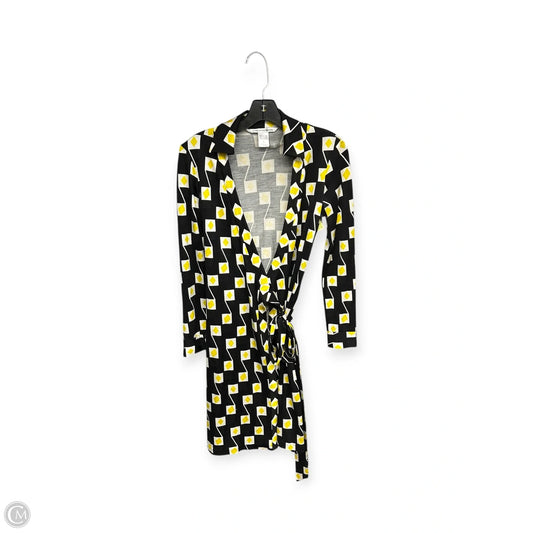Dress Designer By Diane Von Furstenberg In Black & Yellow, Size: 2