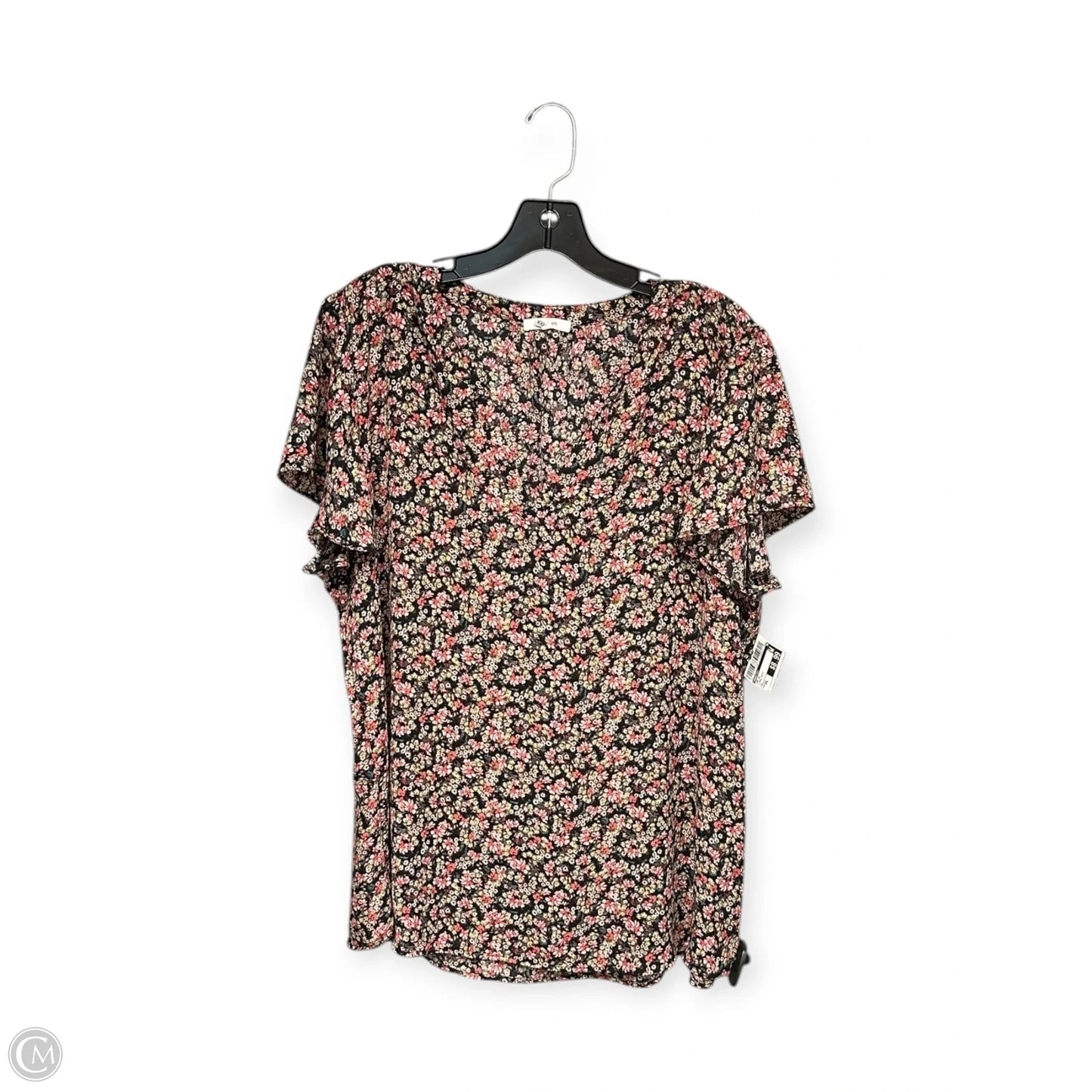 Top Short Sleeve By Maurices In Floral Print, Size: Xxl