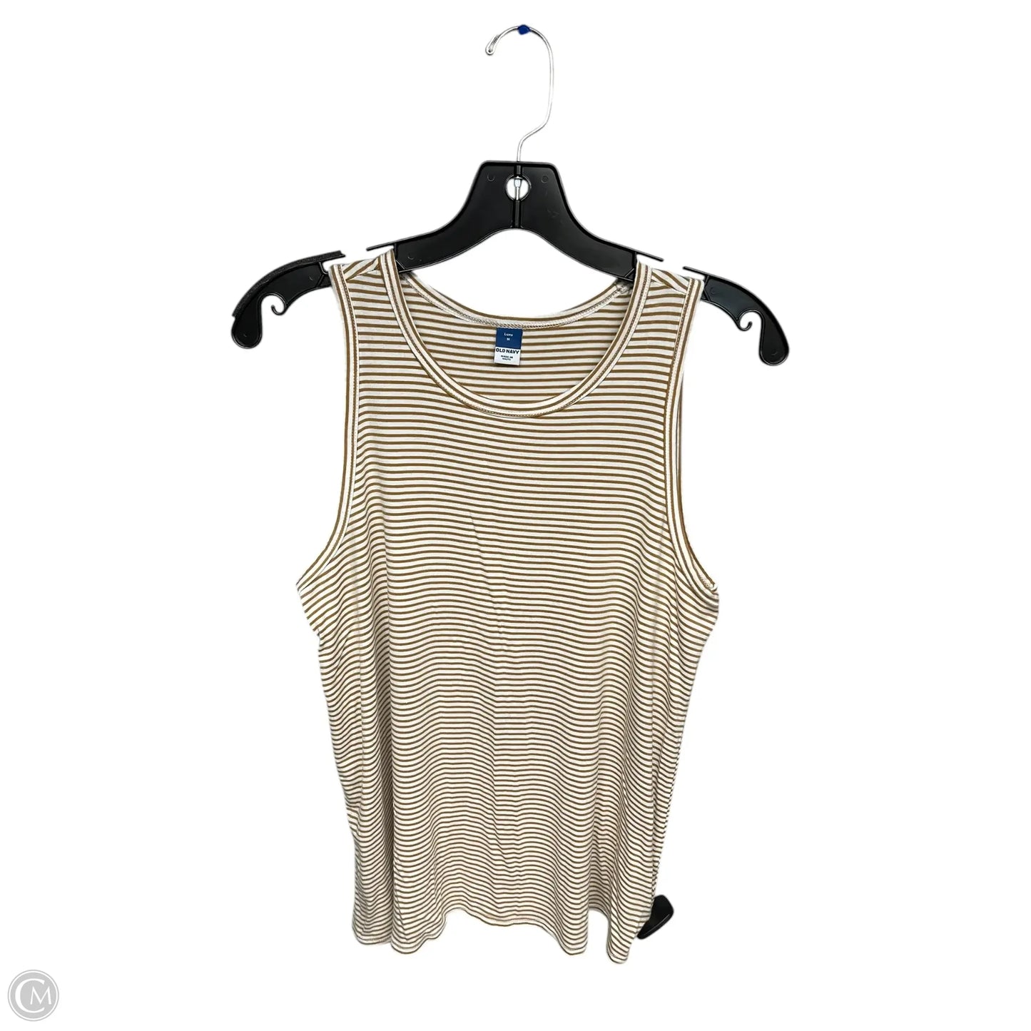 Top Sleeveless By Old Navy In Orange & White, Size: M