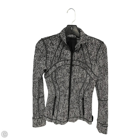Athletic Jacket By Lululemon In Black & White, Size: 4