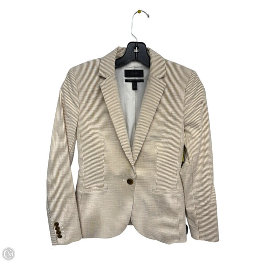 Blazer By J. Crew In Tan & White, Size: 0