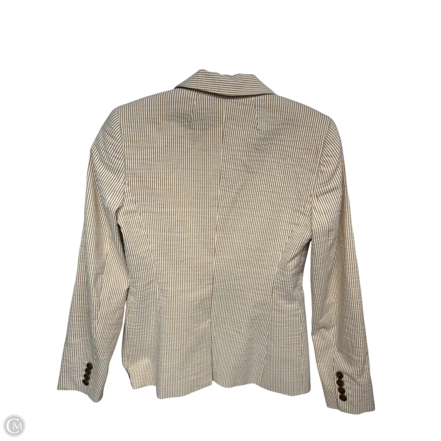 Blazer By J. Crew In Tan & White, Size: 0