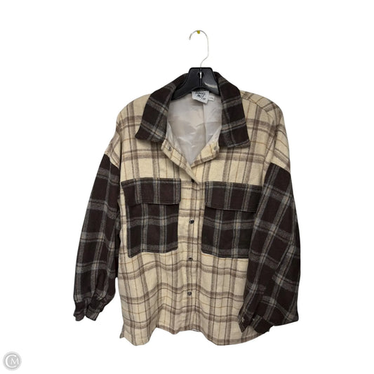 Jacket Shirt By Princess Polly In Brown, Size: L