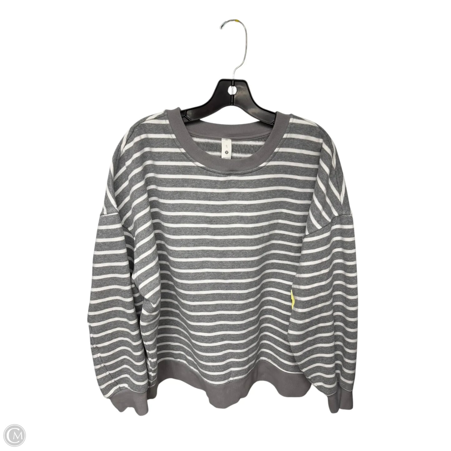 Athletic Sweatshirt Crewneck By Lululemon In Grey & White, Size: Xl