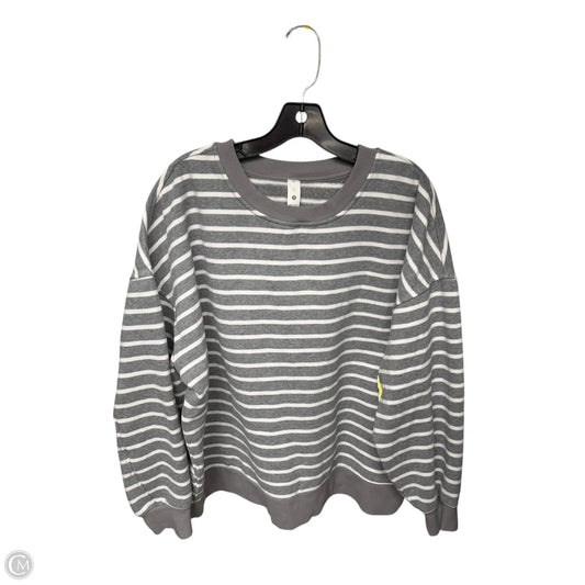 Athletic Sweatshirt Crewneck By Lululemon In Grey & White, Size: Xl