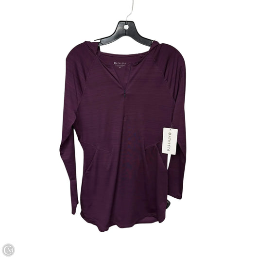 Athletic Top Long Sleeve Hoodie By Athleta In Purple, Size: M