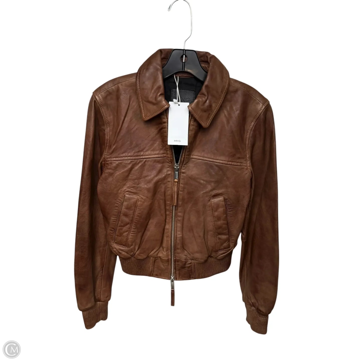 Jacket Leather By Mng In Brown, Size: S