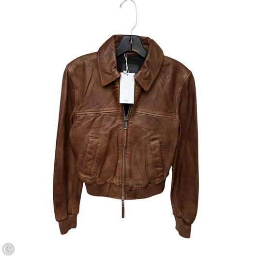 Jacket Leather By Mng In Brown, Size: S