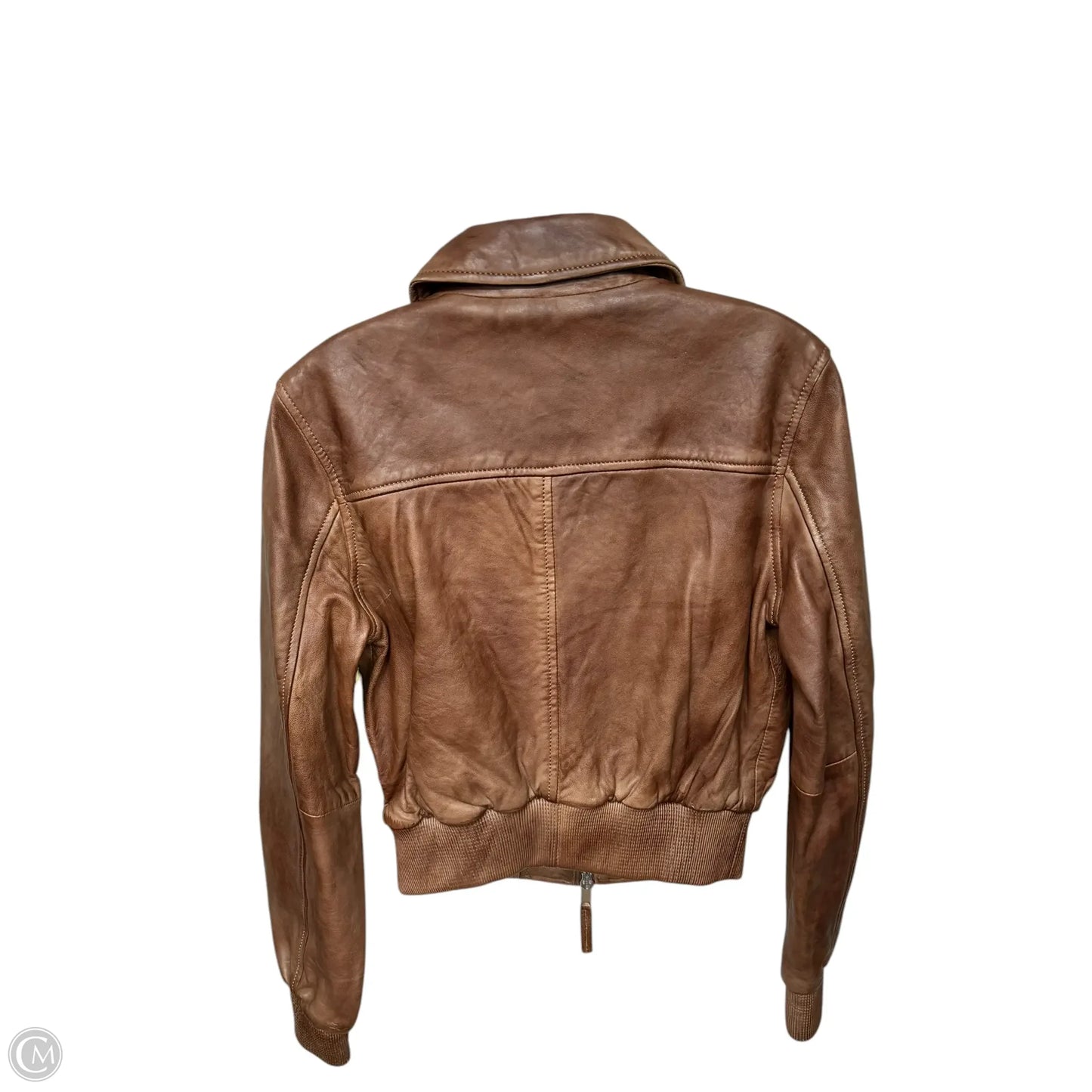 Jacket Leather By Mng In Brown, Size: S