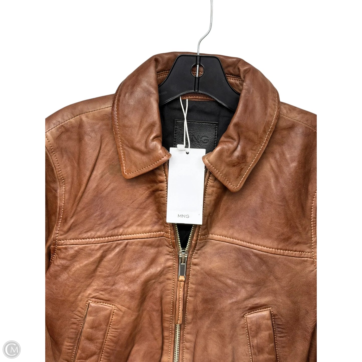 Jacket Leather By Mng In Brown, Size: S
