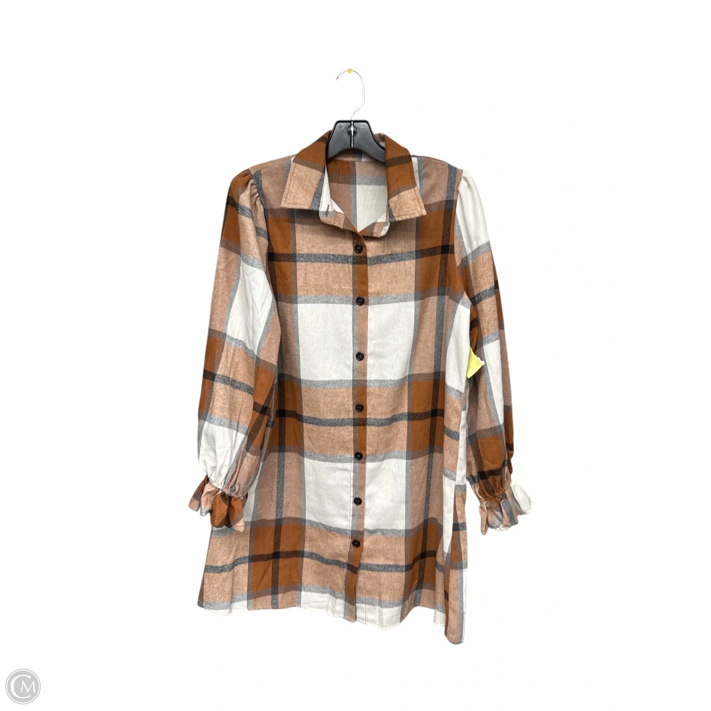 Dress Casual Short By Clothes Mentor In Orange & White, Size: M