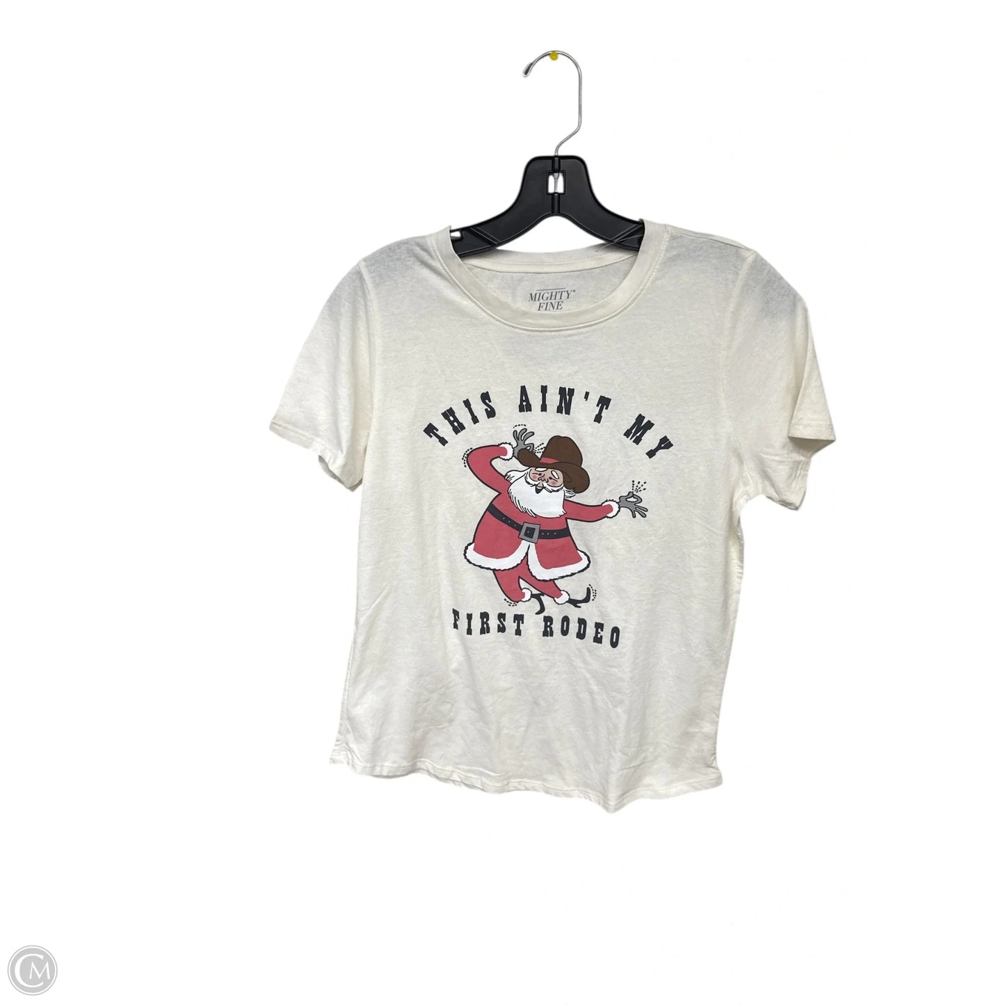 Top Short Sleeve By Mighty Fine In Cream, Size: S