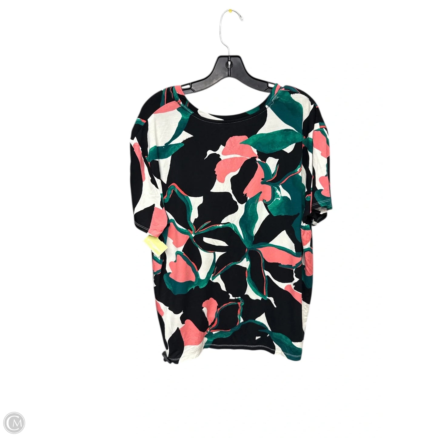 Top Short Sleeve By Nine West In Black & Pink, Size: Xl