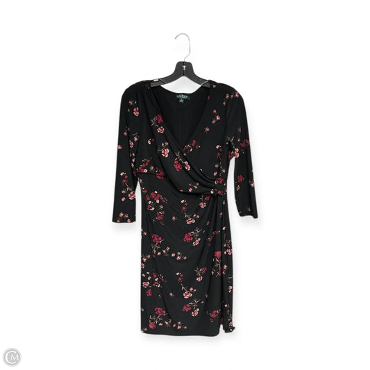 Dress Party Midi By Lauren By Ralph Lauren In Black & Red, Size: 8