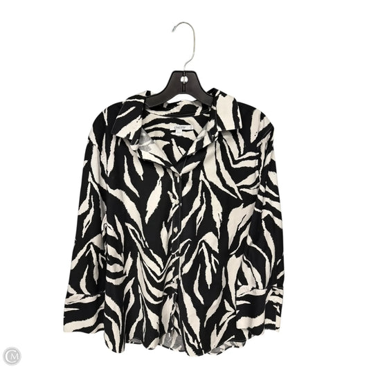 Top Long Sleeve By Chicos In Black & White, Size: 16
