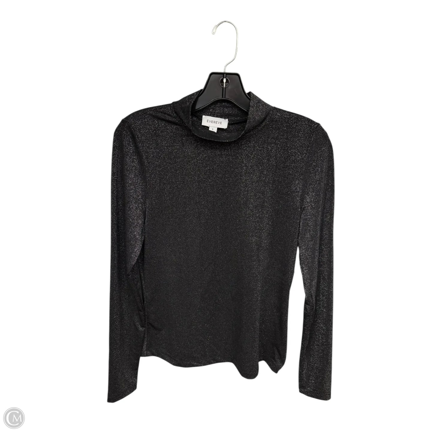 Top Long Sleeve By Evereve In Black & Silver, Size: S