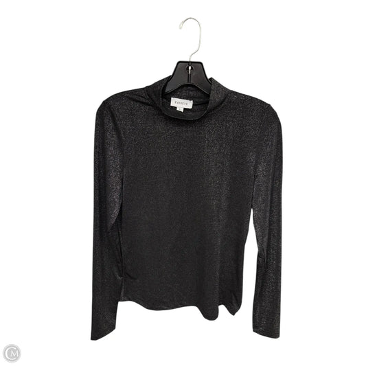 Top Long Sleeve By Evereve In Black & Silver, Size: S