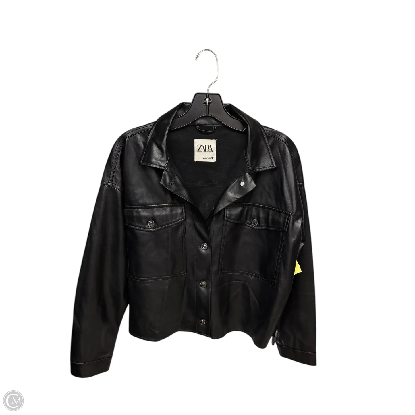 Jacket Shirt By Zara In Black, Size: Xs