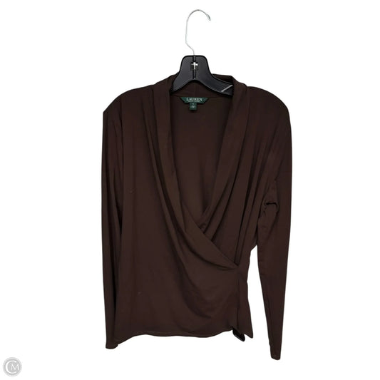 Top Long Sleeve By Lauren By Ralph Lauren In Brown, Size: Xl