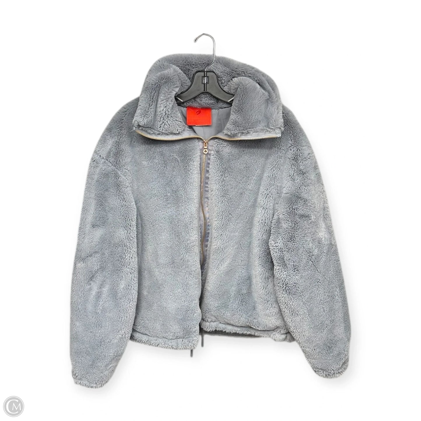 Jacket Faux Fur & Sherpa By Clothes Mentor In Grey, Size: L