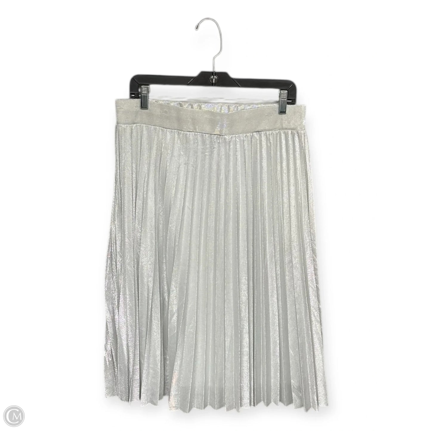 Top Long Sleeve By Calvin Klein In Silver & White, Size: 0