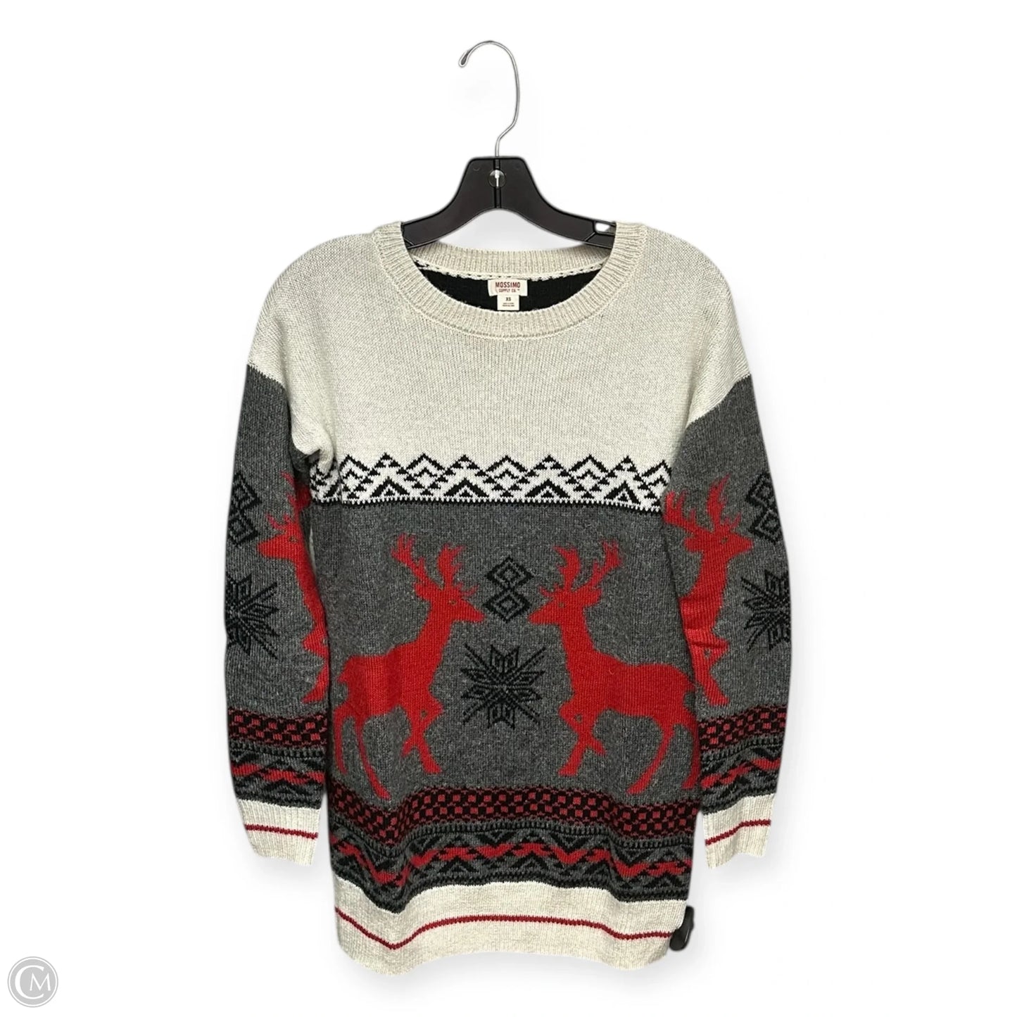 Sweater By Mossimo In Cream & Grey, Size: Xs