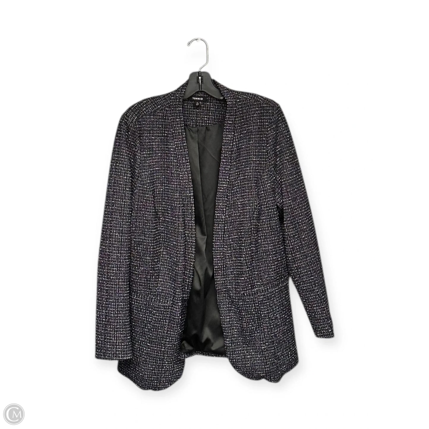 Blazer By Torrid In Black & Silver, Size: L