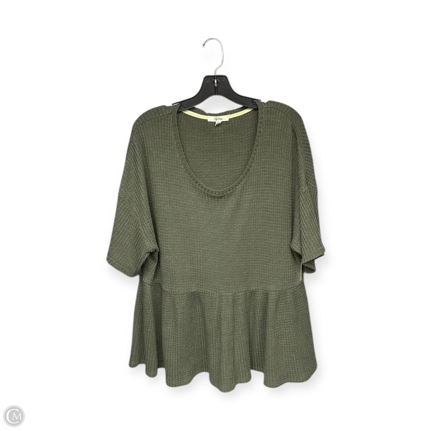 Top Short Sleeve By Peyton Jensen In Green, Size: 2x