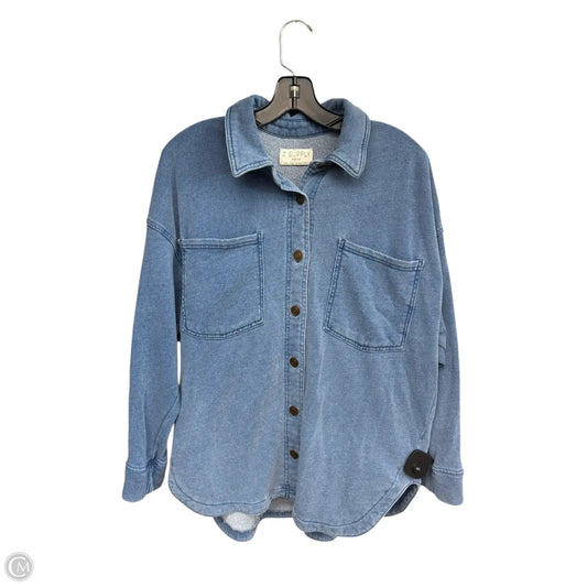 Jacket Shirt By Z Supply In Blue Denim, Size: M