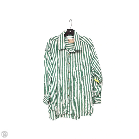 Top Long Sleeve By We The Free In Green & White, Size: L