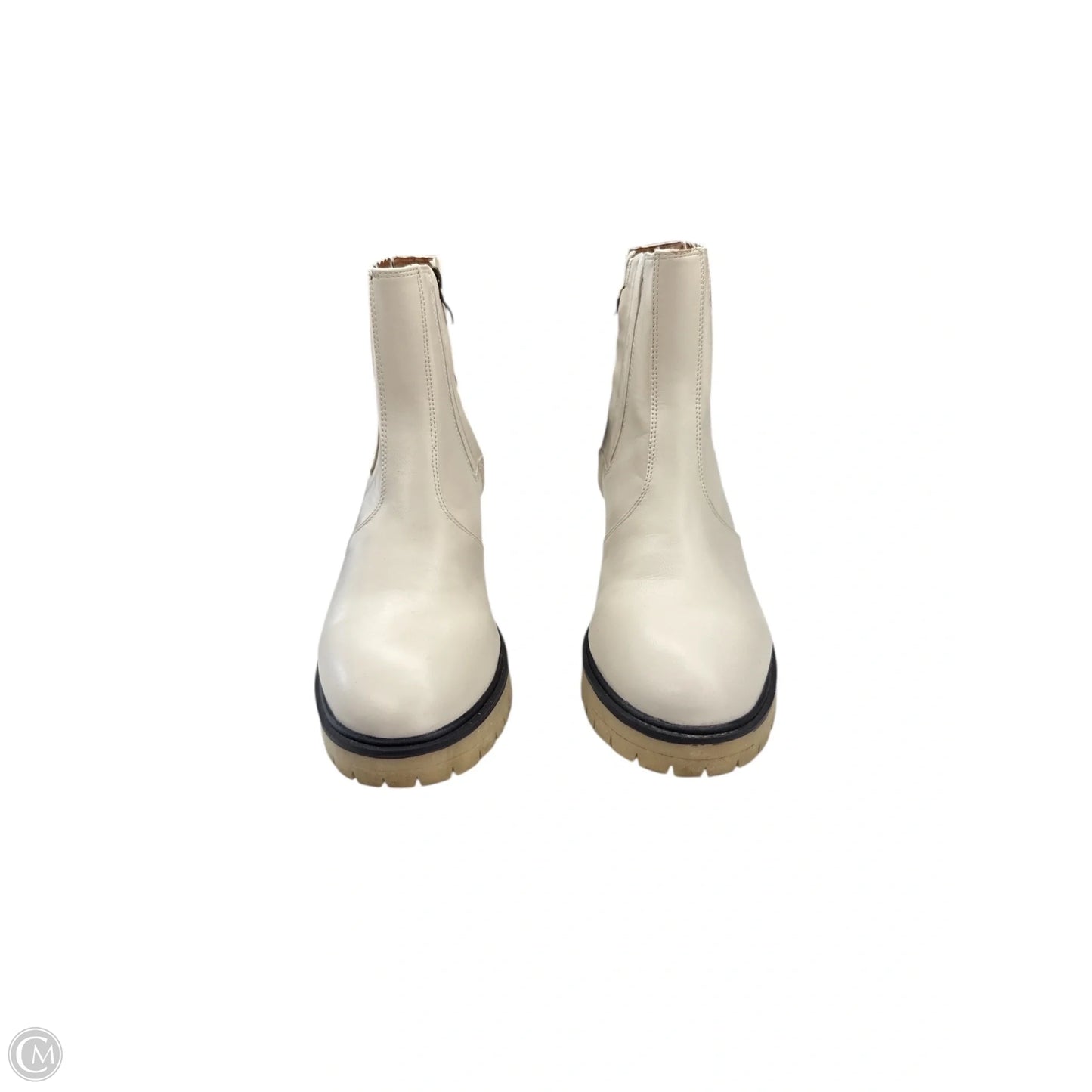 Boots Ankle Heels By Clothes Mentor In Ivory, Size: 10