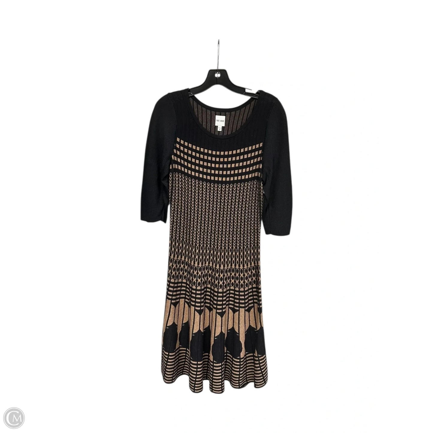 Dress Casual Midi By Nic + Zoe In Black & Brown, Size: M