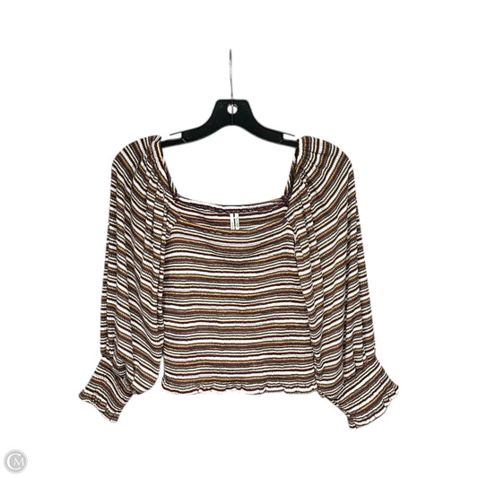 Top Long Sleeve By Anthropologie In Striped Pattern, Size: Xs