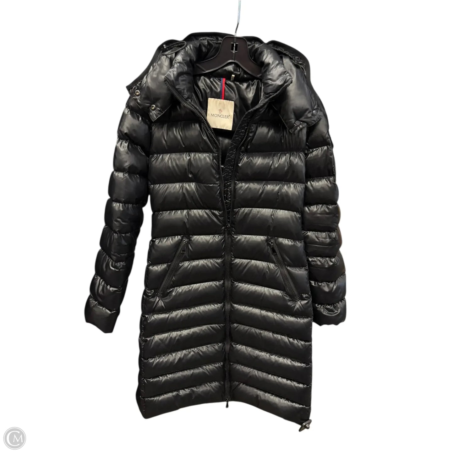 Jacket Luxury Designer By Moncler In Black, Size: 2