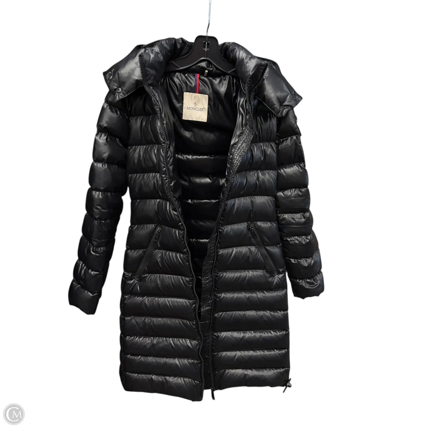 Jacket Luxury Designer By Moncler In Black, Size: 2