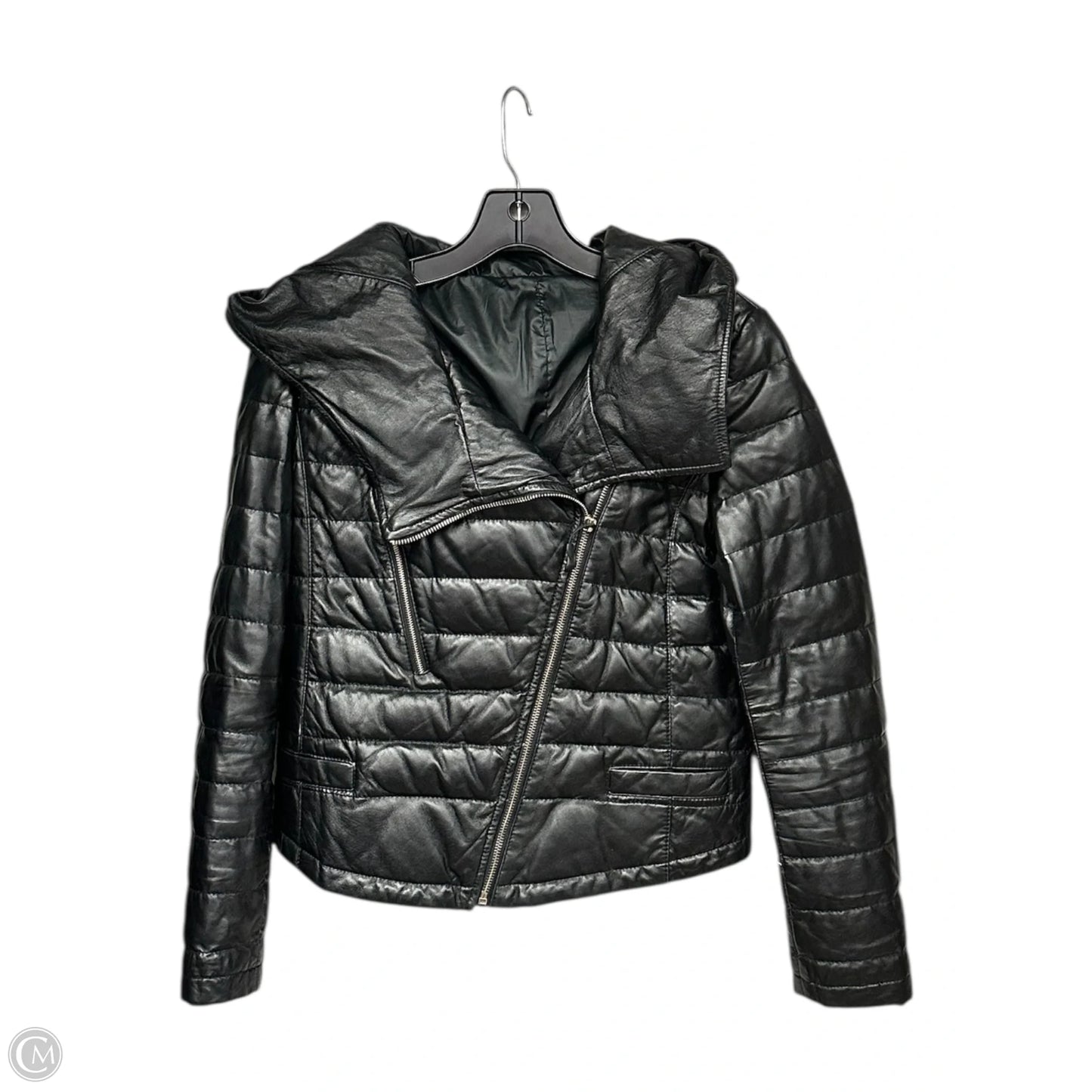 Jacket Leather By Clothes Mentor In Black, Size: M