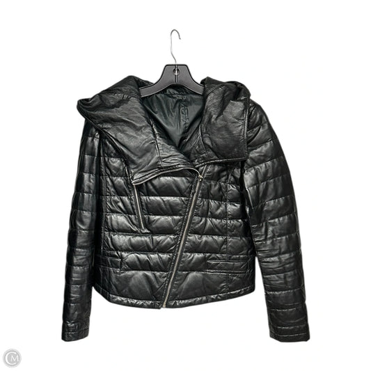 Jacket Leather By Clothes Mentor In Black, Size: M