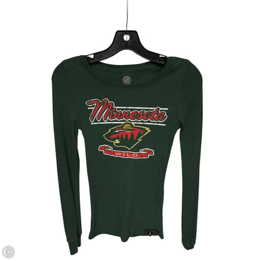 Athletic Top Long Sleeve Crewneck By Nhl In Green & Red, Size: S